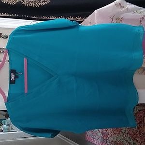 DKNY turquoise blue blouse XL